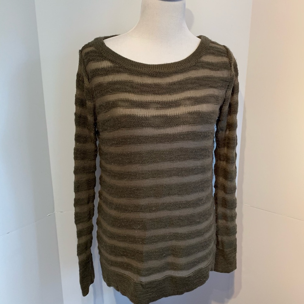 BB DAKOTA olive green stripe  sweater medium